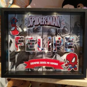 Cuadro personalizado con luces de spiderman